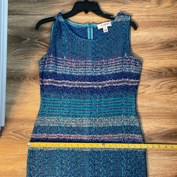 St. John Collection Tweed Knit Sleeveless Shift Dress - Picture 15 of 16